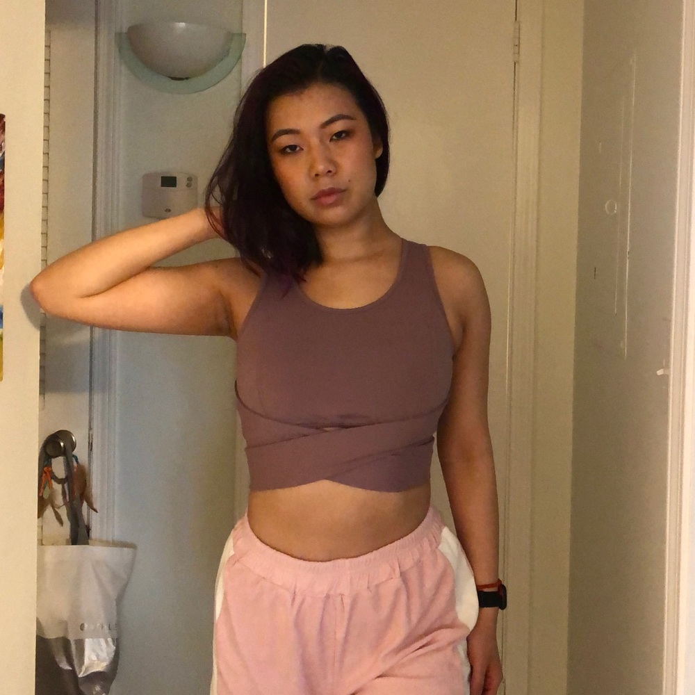 Colorvalue Wrap Open Back Sports Bra Top M NWT